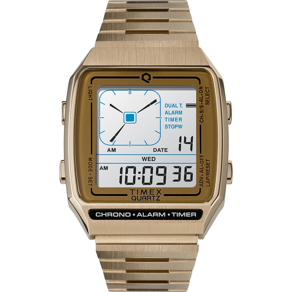 【TIMEX】天美時 Q Timex電子系列 復刻電子錶-金 (TXTW2U72500)