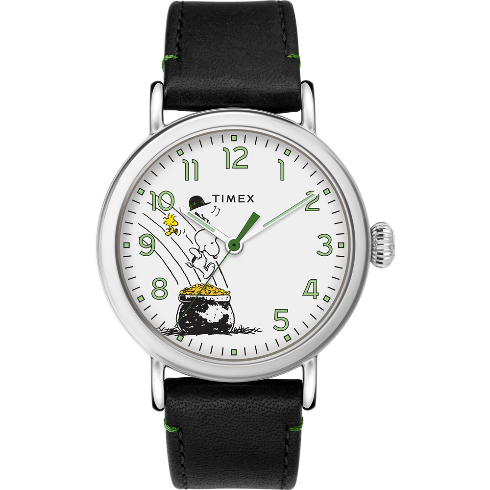 【TIMEX】天美時 x SNOOPY 限量聯名系列聖派翠克節手錶 (白x黑TXTW2U72300)