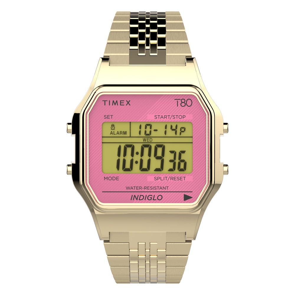 【TIMEX】天美時 電子系列 多彩手錶 (粉/金 TXTW2V19400)