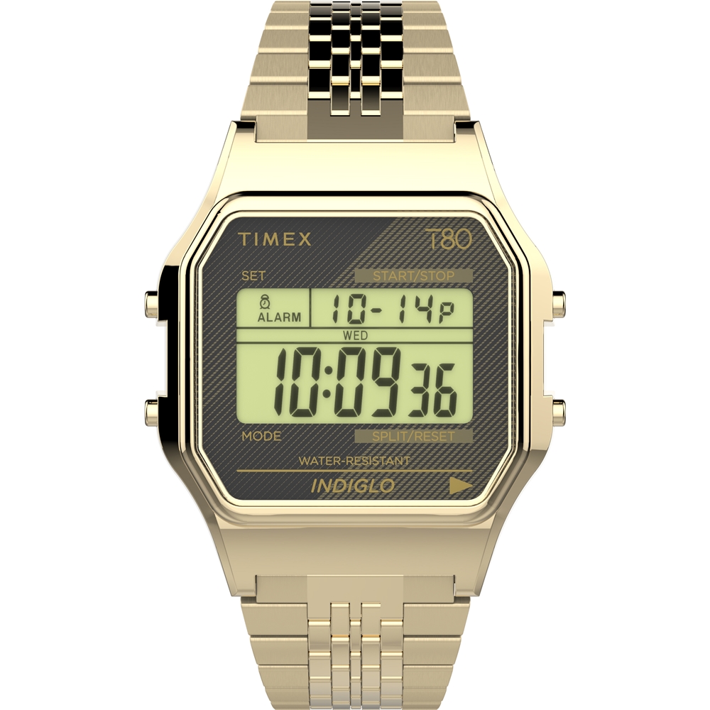 【TIMEX】天美時 T80電子錶 (金 TXTW2V18900)