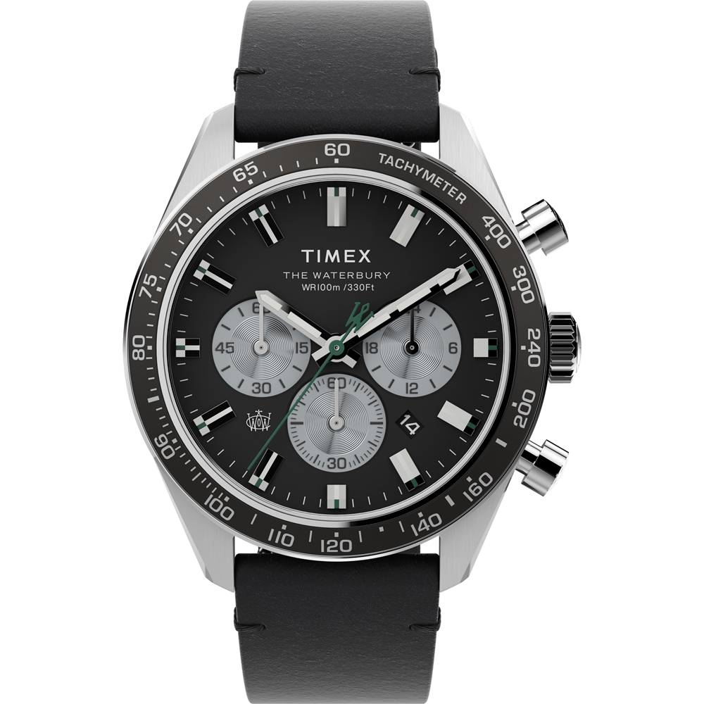 【TIMEX】天美時 Waterbury系列 41毫米三眼計時手錶 (黑x黑 TXTW2V42500)