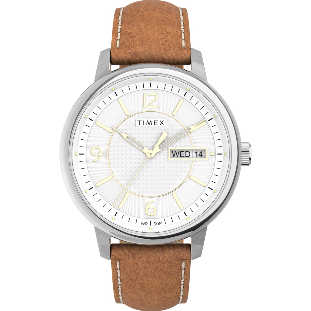 【TIMEX】天美時 風格系列 日期星期顯示 細緻紳士手錶 (銀x白 TXTW2V28900)