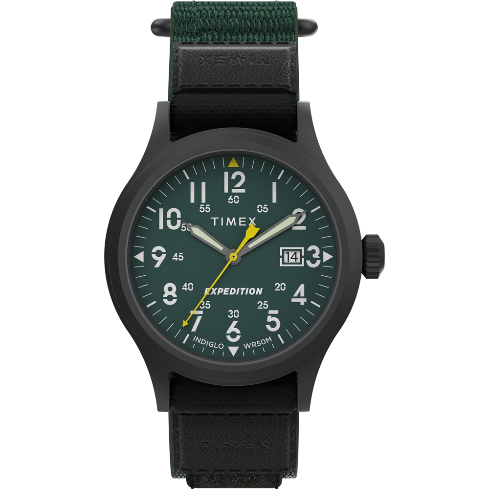 【TIMEX】天美時 遠征系列 40毫米戶外手錶 (綠錶盤x綠色織物黏式錶帶 TXTW4B29700)