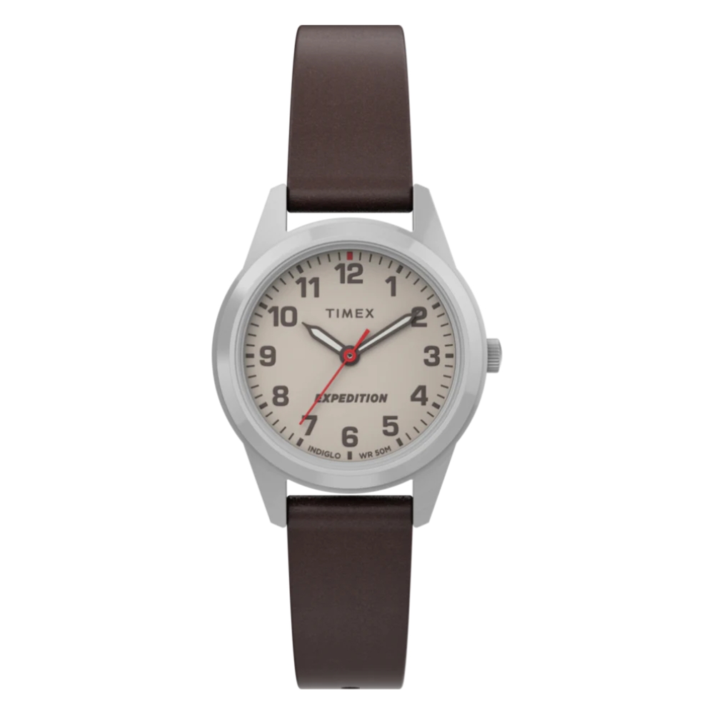 【TIMEX】天美時 遠征系列 26 毫米皮革手錶 (米x棕 TXTW4B25600)