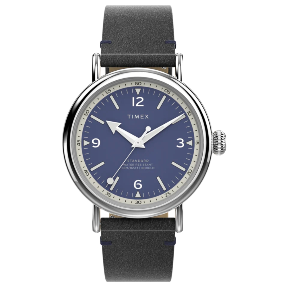 【TIMEX】天美時 復刻系列 41 毫米環保皮革經典手錶(海軍藍x黑TXTW2V71300)
