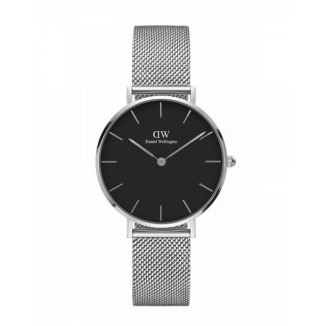 【Daniel Wellington】PETITE瑞典時尚品牌經典簡約米蘭腕錶-時尚黑x銀-32mm/DW00100162