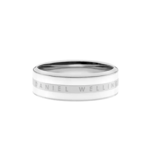 【Daniel Wellington】EMALIE系列瑞典時尚品牌典雅亮銀雙色戒指-瓷石白/DW00400047~50