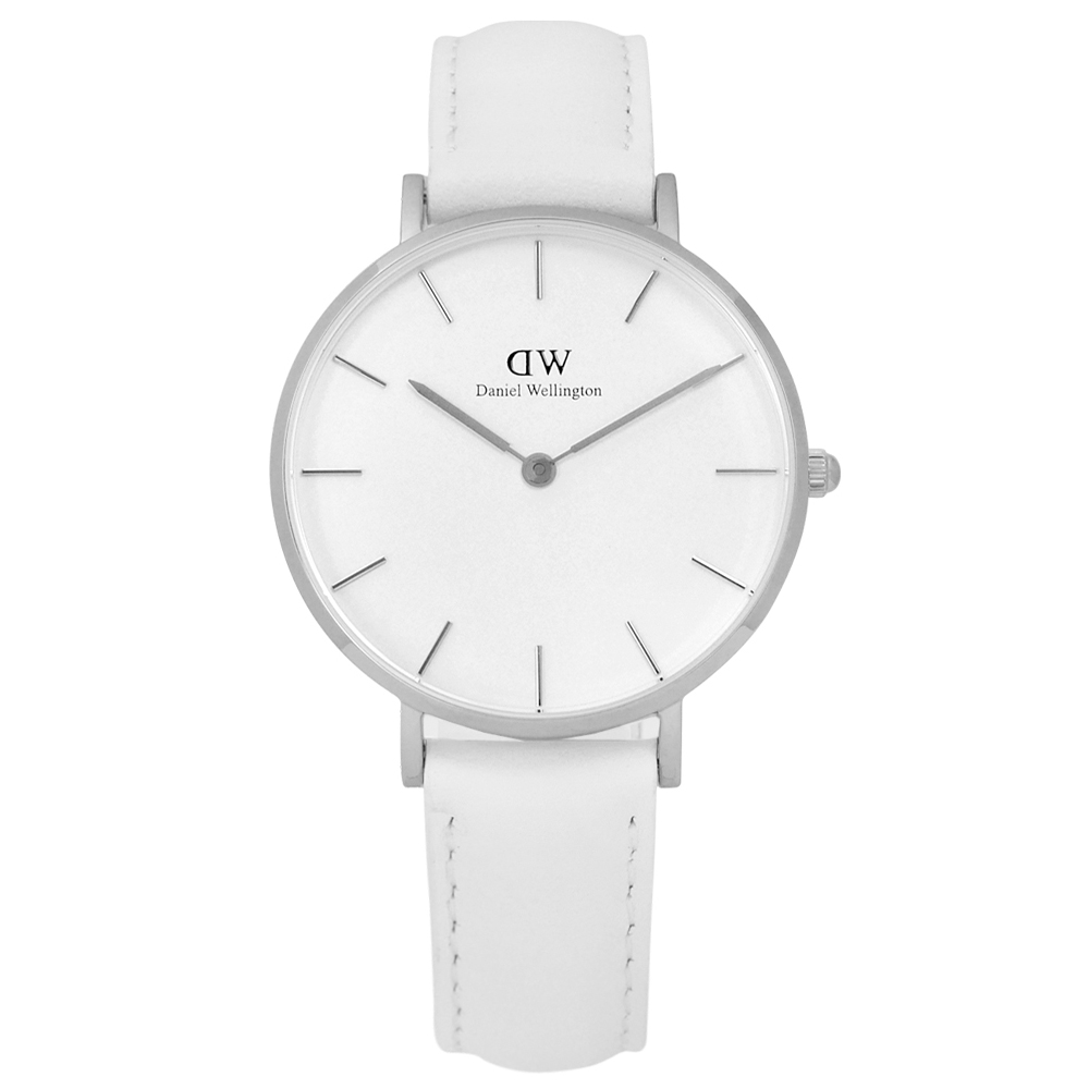 DW Daniel Wellington / DW00100190 / Classic Petite 經典真皮手錶 白色 32mm