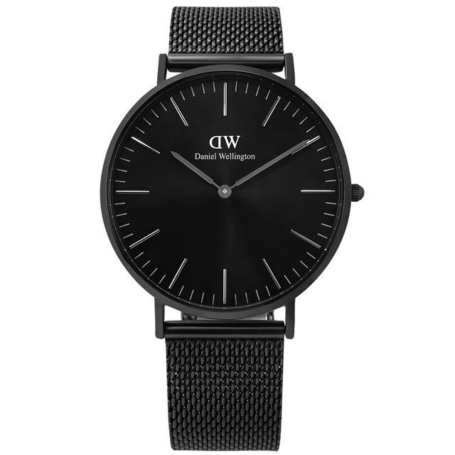 DW Daniel Wellington / DW00100632 / 經典米蘭編織不鏽鋼手錶 鍍黑 40mm