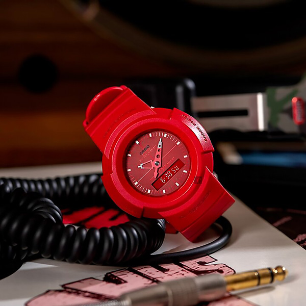 CASIO 卡西歐 G-SHOCK 復刻ONE TONE雙顯計時手錶 AW-500BB-4E