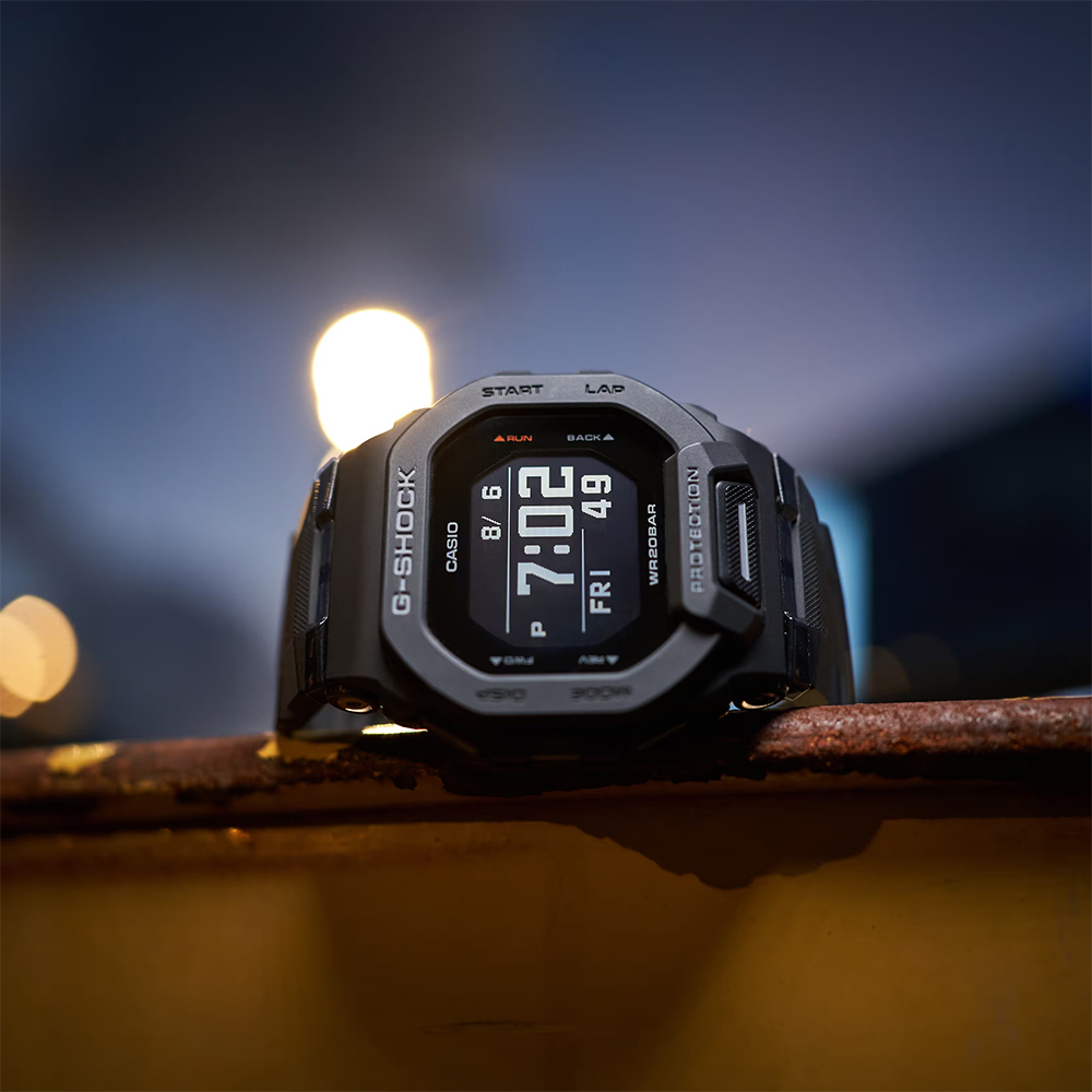 CASIO 卡西歐 G-SHOCK 纖薄運動系藍芽計時手錶-沉著黑 GBD-200-1
