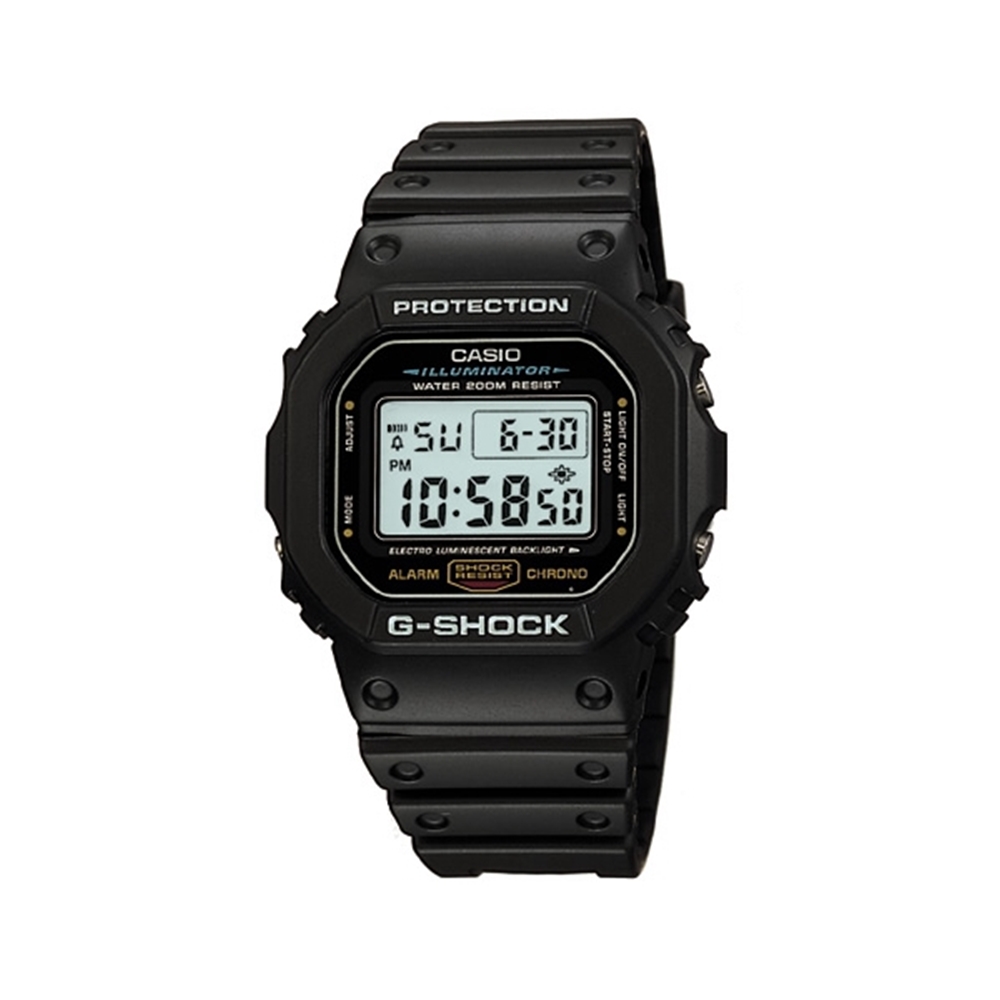 【CASIO 卡西歐】G-SHOCK系列 經典戶外電子錶(黑 DW-5600E-1VDF)