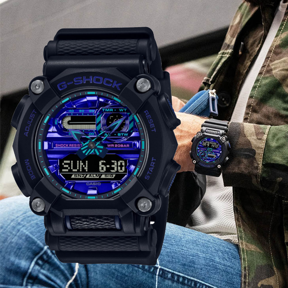 CASIO卡西歐 G-SHOCK 虛擬動感雙顯腕錶 GA-900VB-1A