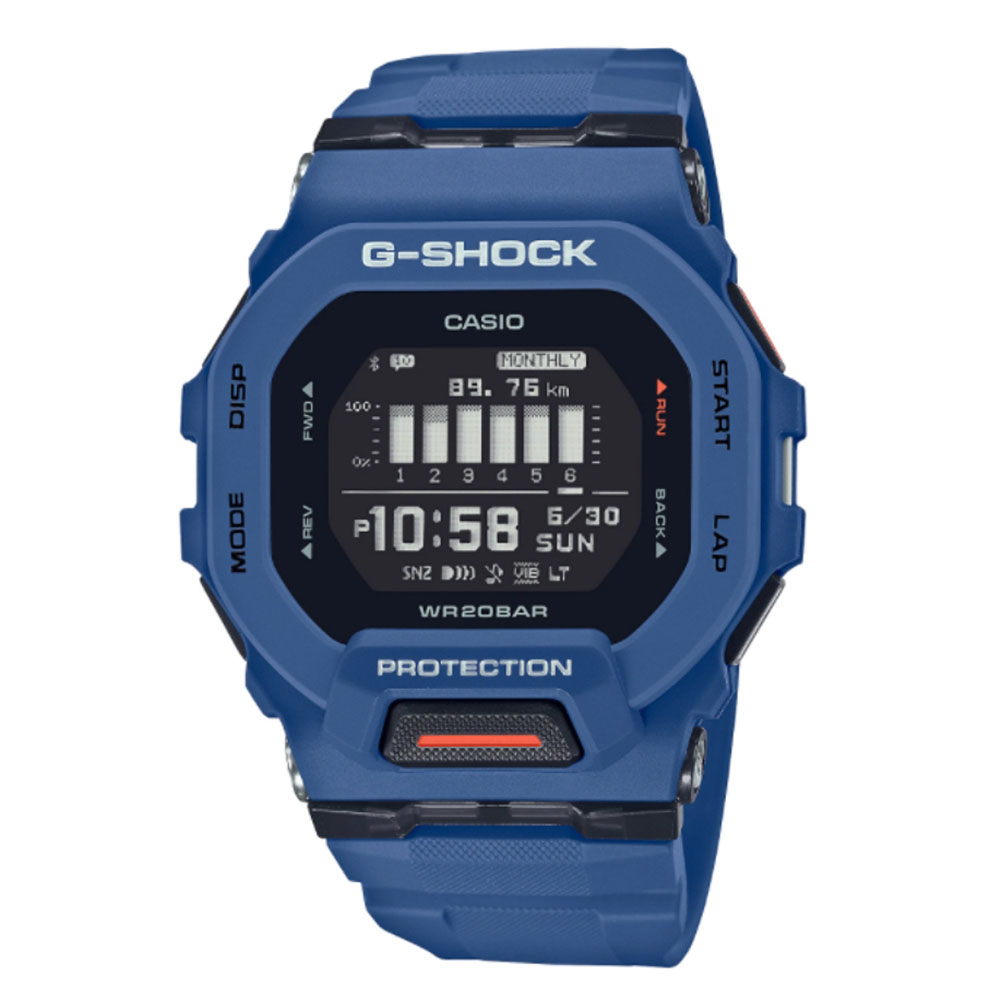 CASIO卡西歐 G-SHOCK 藍牙連線 纖薄輕巧運動腕錶 GBD-200-2