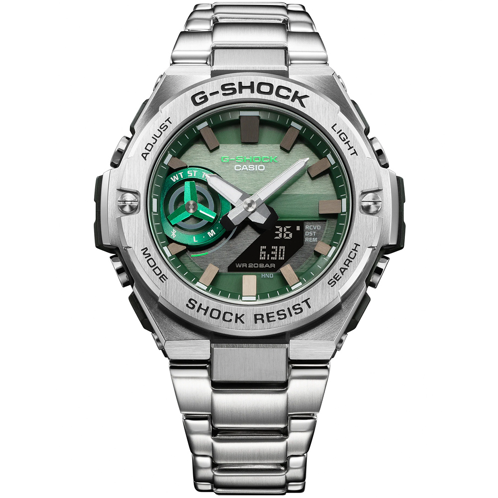 CASIO 卡西歐 G-SHOCK 太陽能 碳核心防護藍牙雙顯手錶 GST-B500AD-3A