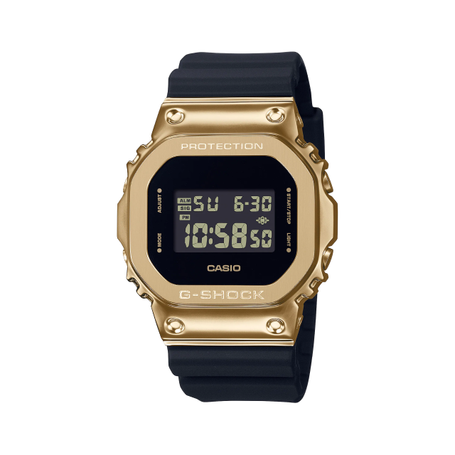 【CASIO G-SHOCK】玩美極致時尚金屬方形框數位運動腕錶-古銅棕/GM-5600G-9