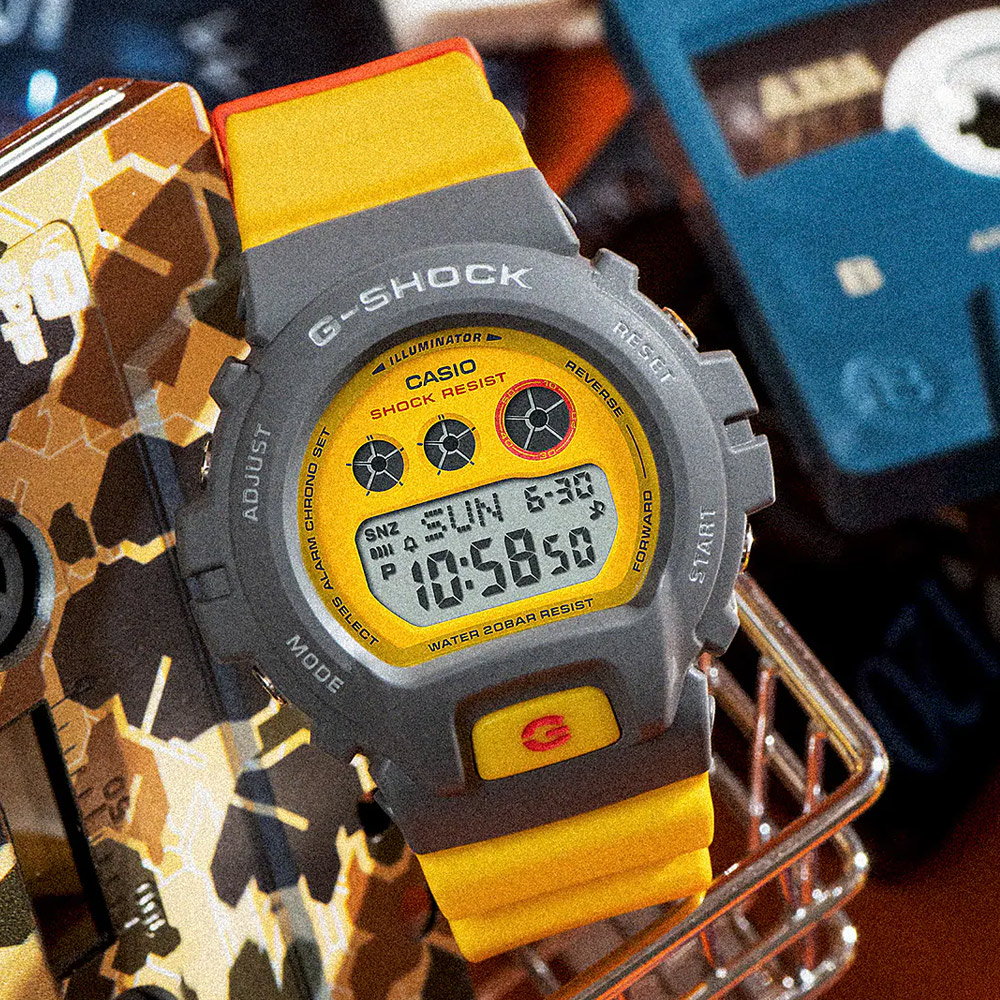 CASIO G-SHOCK 復古風格彩色運動計時錶/女款/GMD-S6900Y-9
