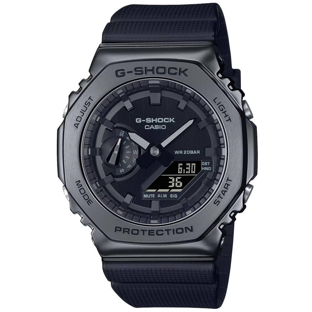 CASIO卡西歐 G-SHOCK 農家橡樹 金屬雙顯腕錶 GM-2100BB-1A