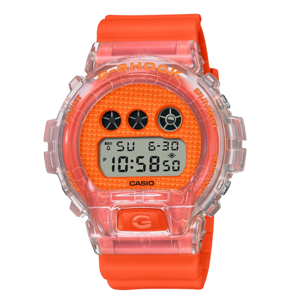 【CASIO 卡西歐】 G-SHOCK 扭蛋系列 彩色運動電子錶 DW-6900GL-4 50mm