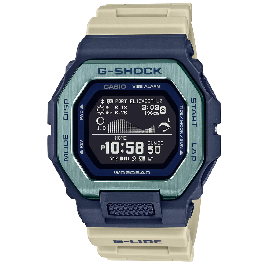 CASIO卡西歐 G-SHOCK 藍牙連線 浪湧狂潮電子腕錶 GBX-100TT-2