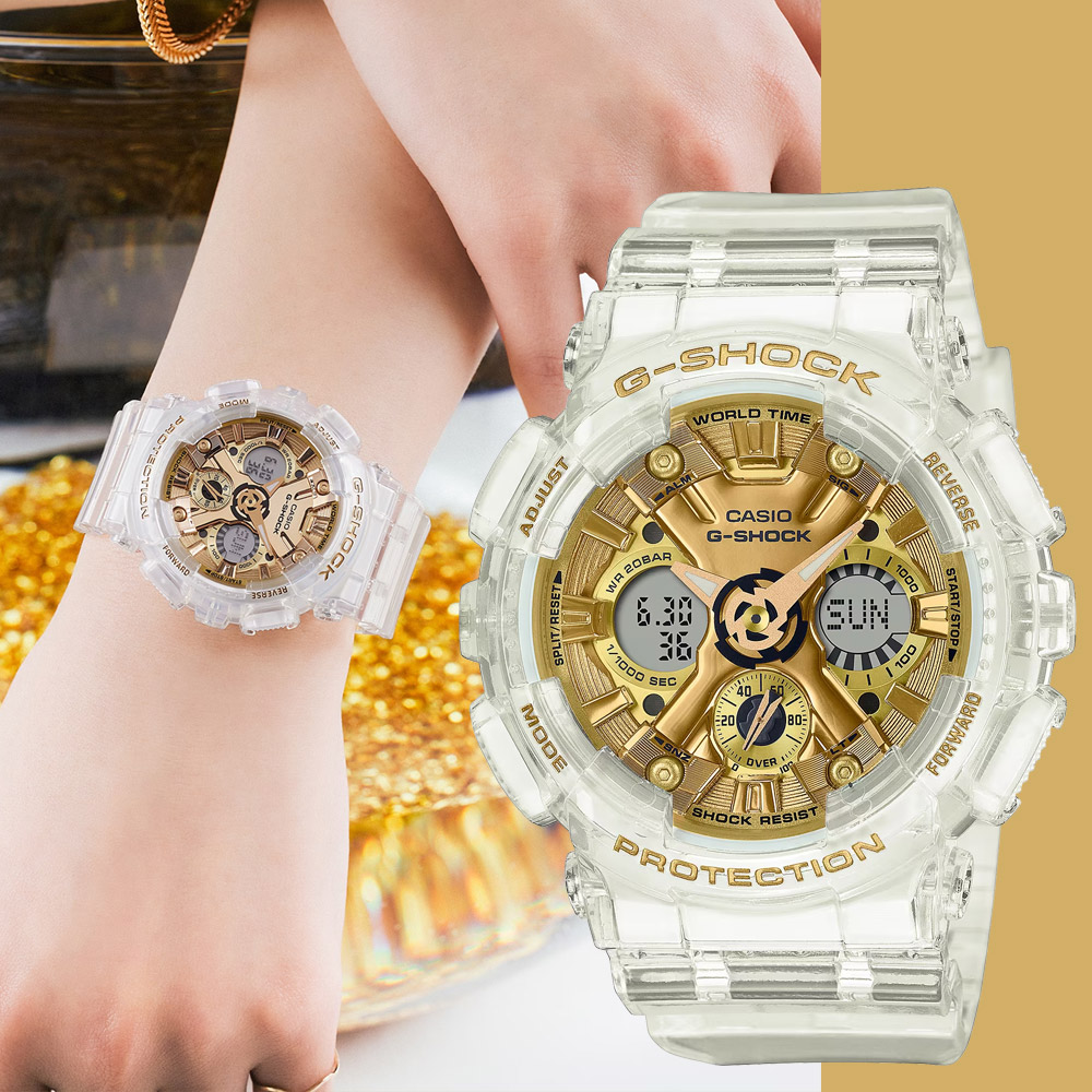 CASIO 卡西歐 G-SHOCK ITZY 留真配戴款 清透金屬感女錶手錶 GMA-S120SG-7A