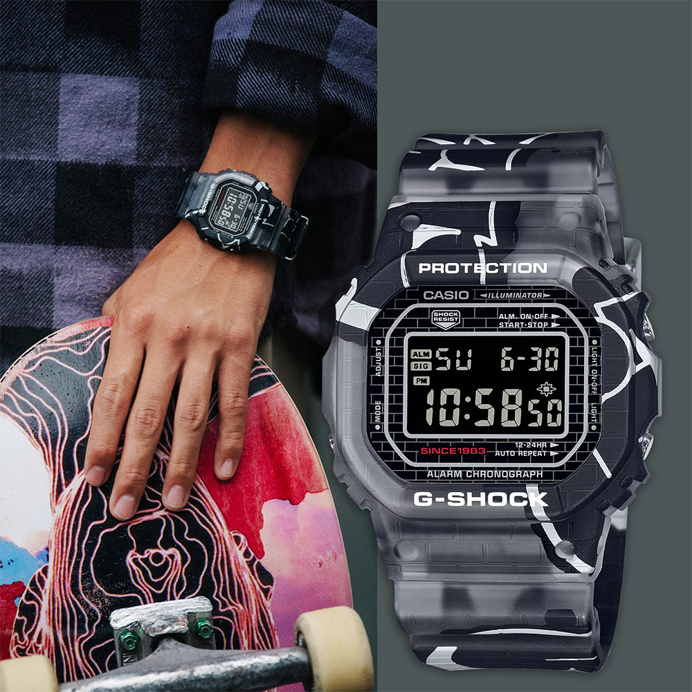 CASIO 卡西歐 G-SHOCK 原創塗鴉藝術手錶 DW-5000SS-1