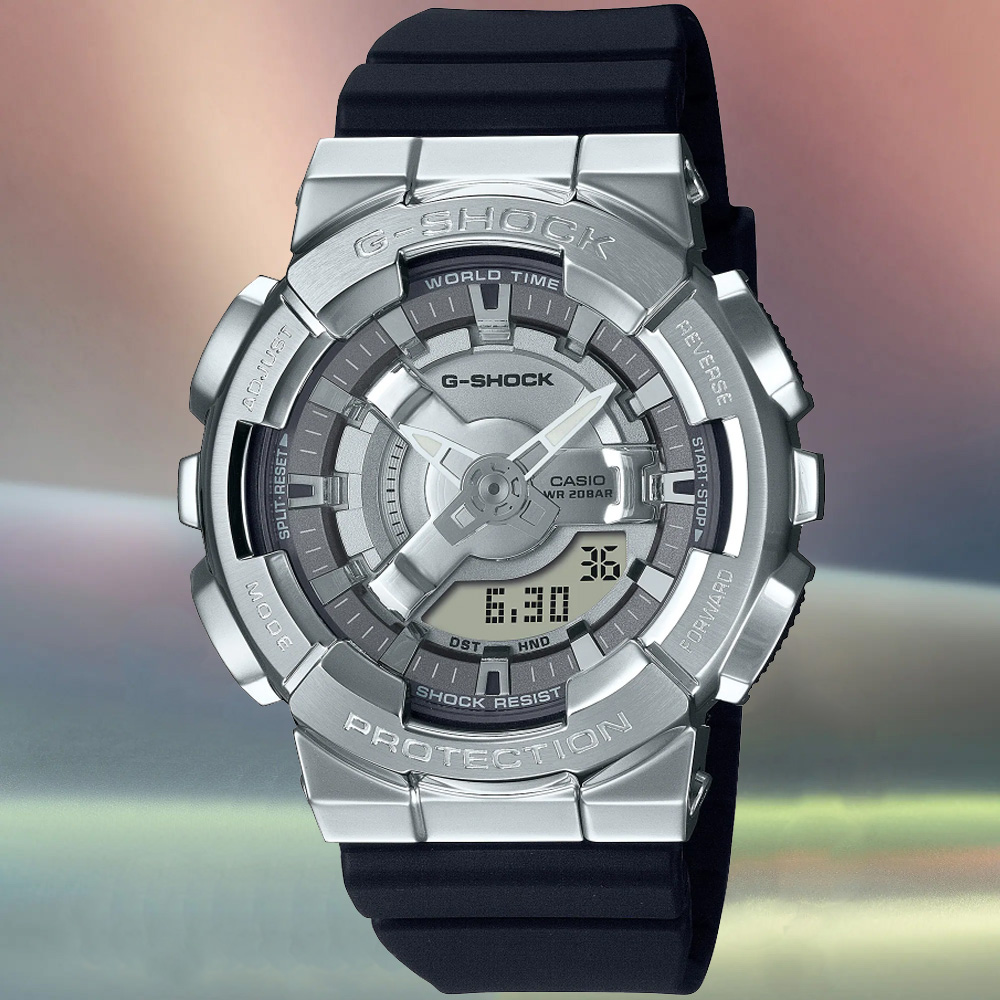 CASIO G-SHOCK 經典金屬 雙顯腕錶 GM-S110-1A