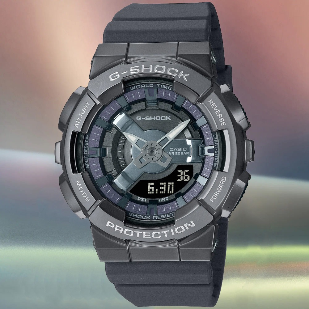 CASIO G-SHOCK 經典金屬 雙顯腕錶 GM-S110B-8A