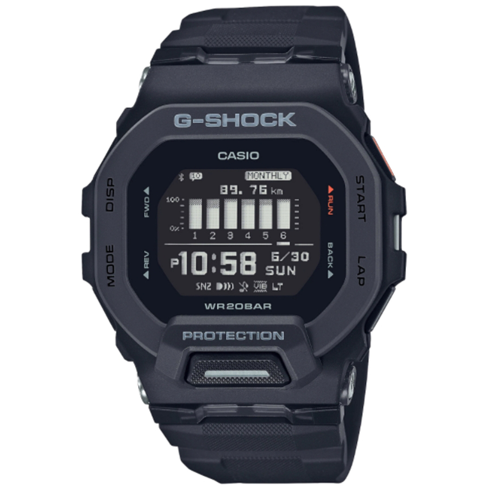 CASIO卡西歐 G-SHOCK 藍牙連線 纖薄輕巧電子腕錶 GBD-200-1
