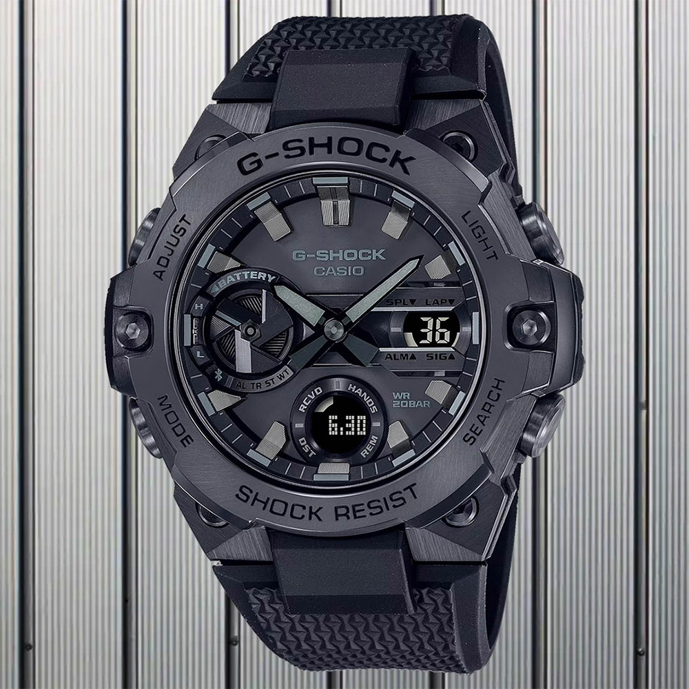 CASIO 卡西歐 G-SHOCK 太陽能藍芽碳核心手錶 GST-B400BB-1A