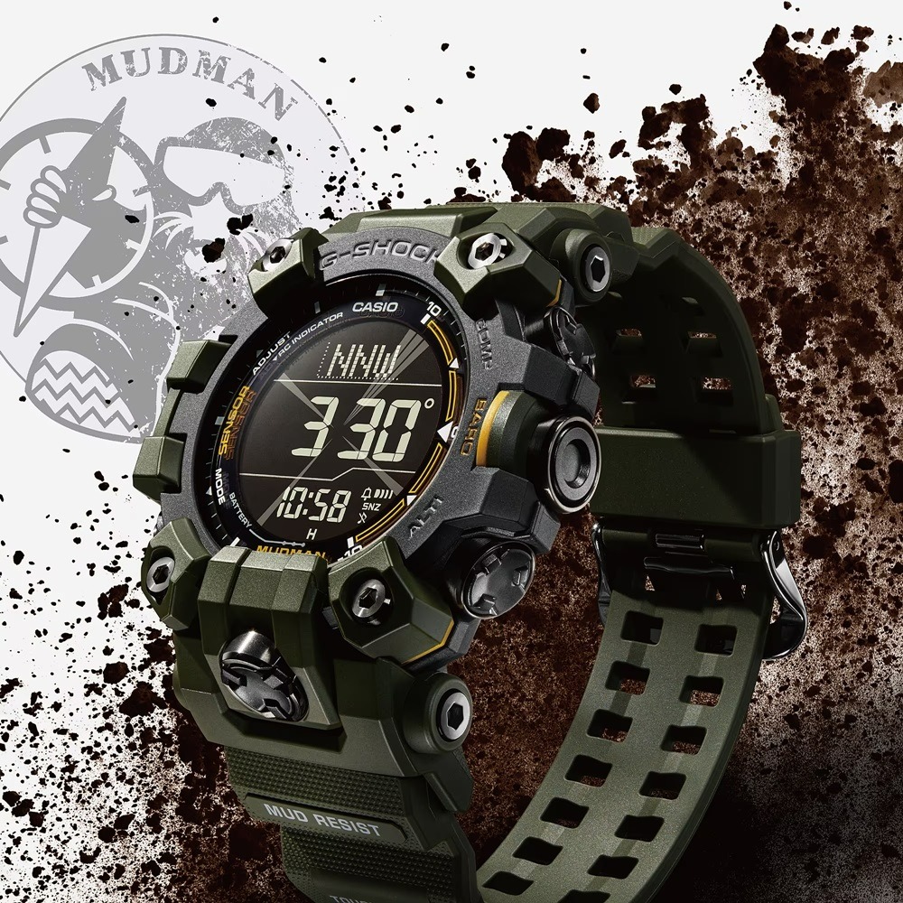 【CASIO 卡西歐】G-SHOCK Master of G 系列 MUDMAN 防泥結構 太陽能電力_GW-9500-3_52.7mm