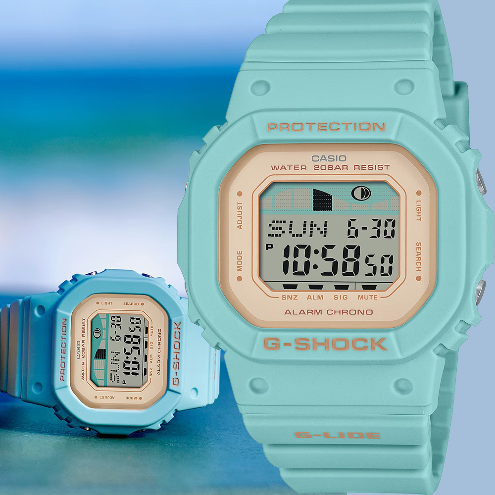 CASIO 卡西歐 G-SHOCK ITZY 禮志配戴款 G-LIDE 衝浪潮汐女錶手錶 GLX-S5600-3