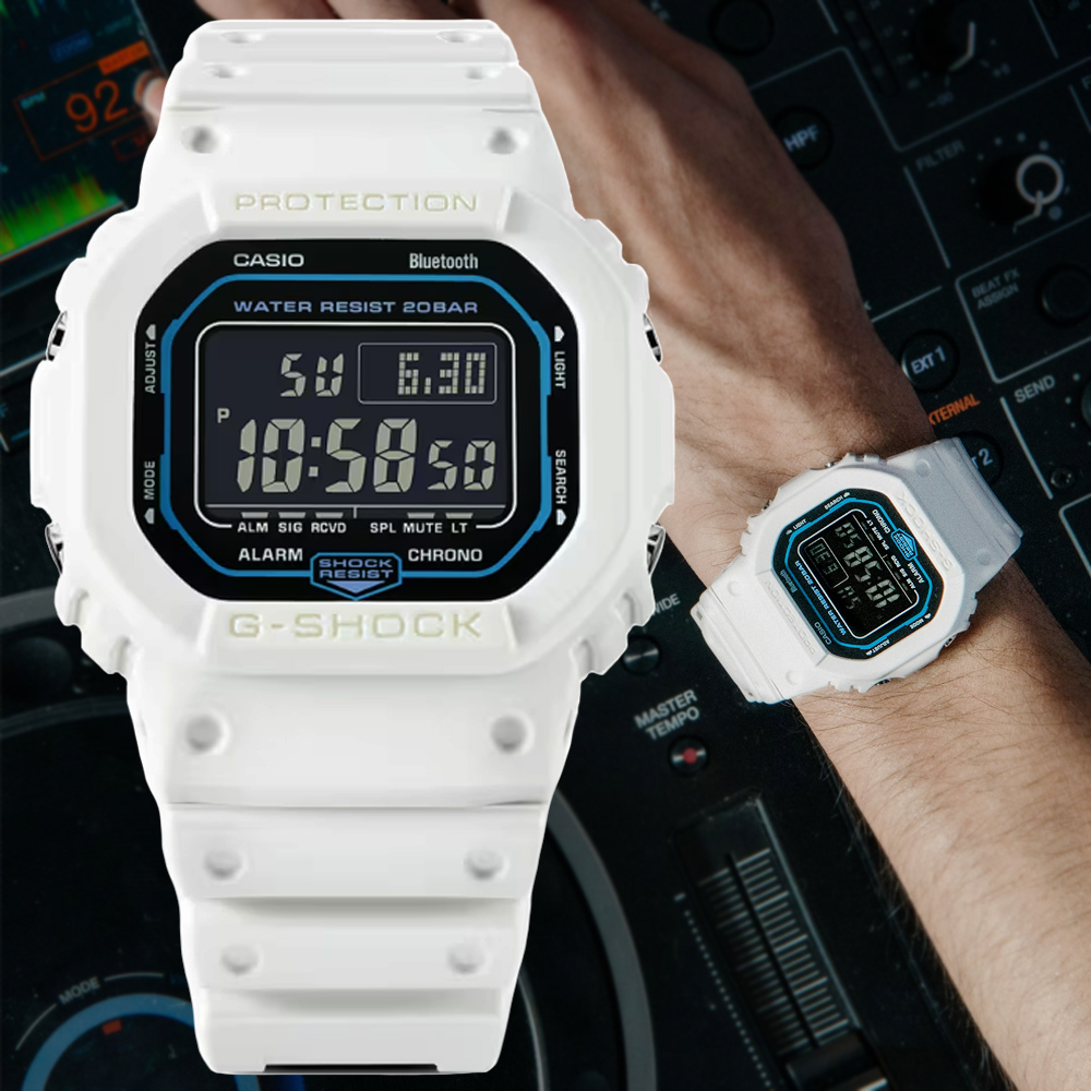 CASIO 卡西歐 G-SHOCK 科幻體驗 智慧藍芽 數位方形電子錶(DW-B5600SF-7)