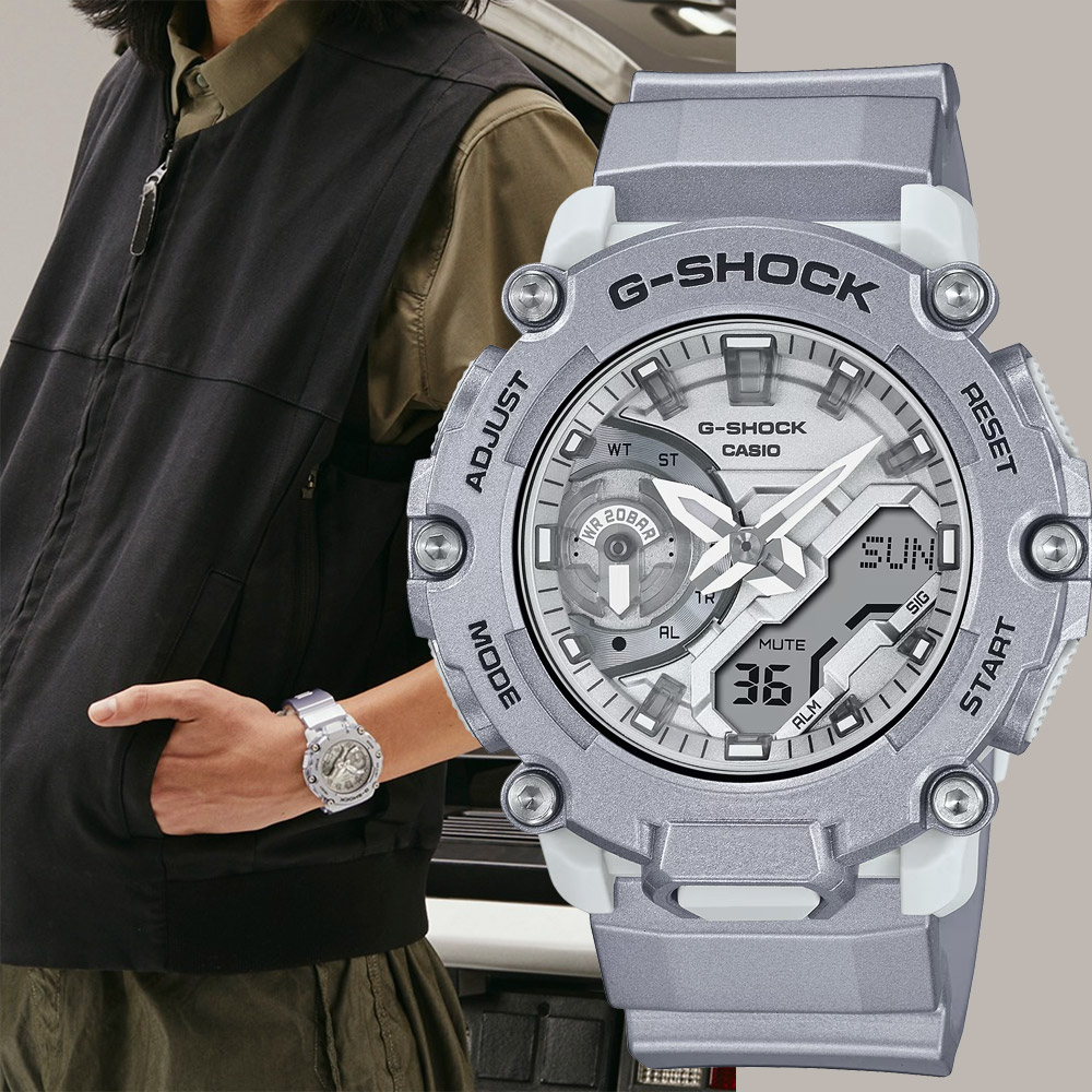 CASIO 卡西歐 G-SHOCK 科幻未來金屬色手錶 GA-2200FF-8A