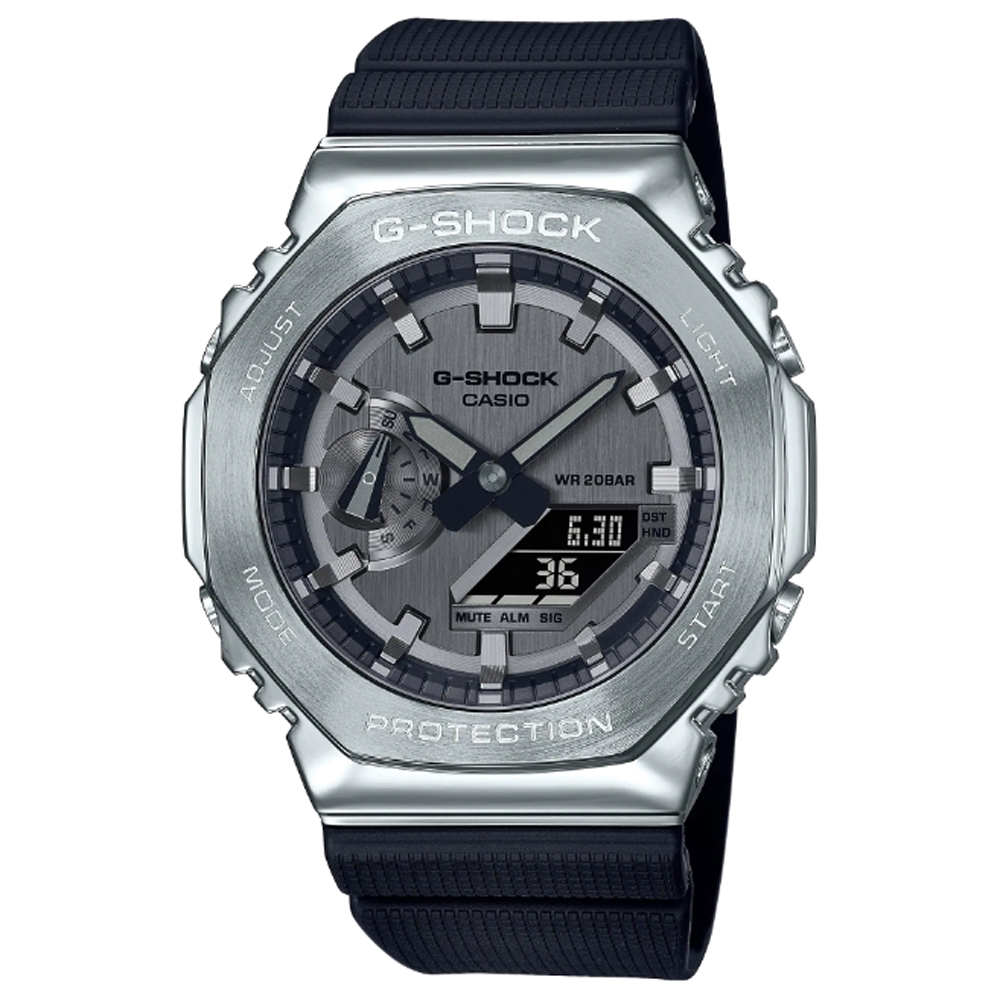CASIO卡西歐 G-SHOCK/深海藍金屬錶殼八角型錶殼GM-2100-1A