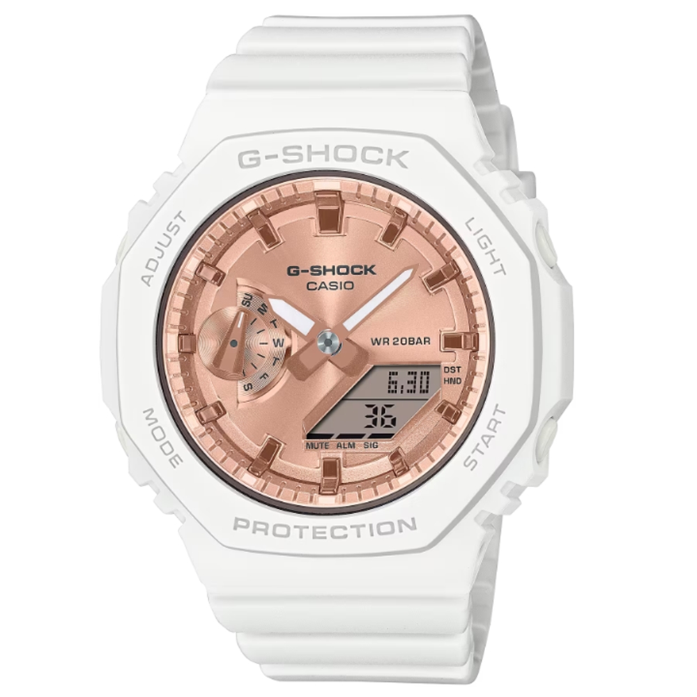 【CASIO 卡西歐】G-SHOCK 氣質閃耀 碳核心防護構造 白X粉 GMA-S2100MD-7A 42.9mm