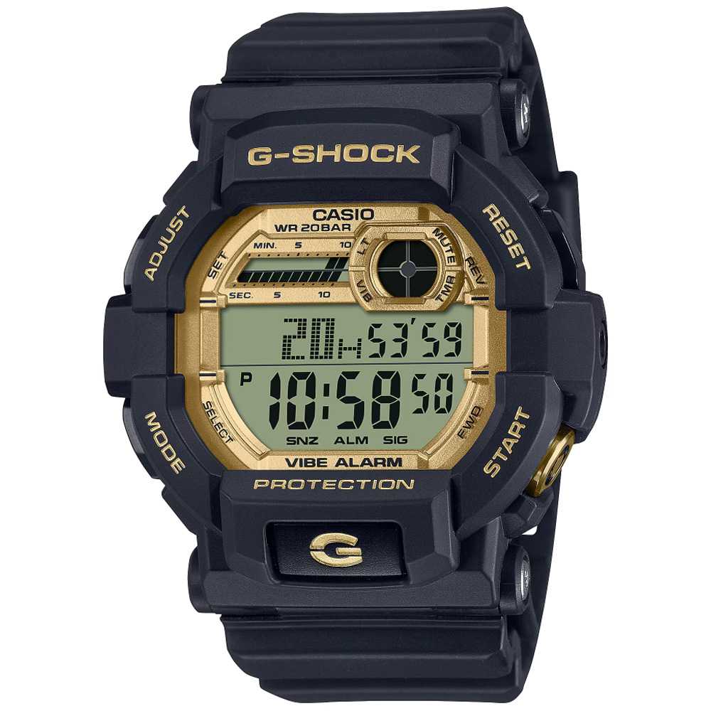 CASIO卡西歐 G-SHOCK 黑金時尚 電子腕錶 GD-350GB-1