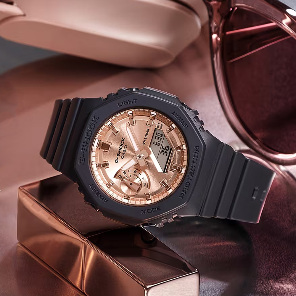 CASIO 卡西歐 G-SHOCK ITZY禮志配戴款 粉紅金八角農家橡樹手錶 女錶 GMA-S2100MD-1A