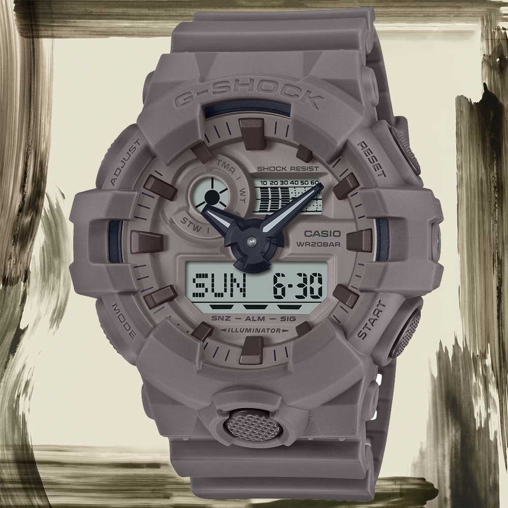 CASIO卡西歐 G-SHOCK 大地色調雙顯腕錶 GA-700NC-5A