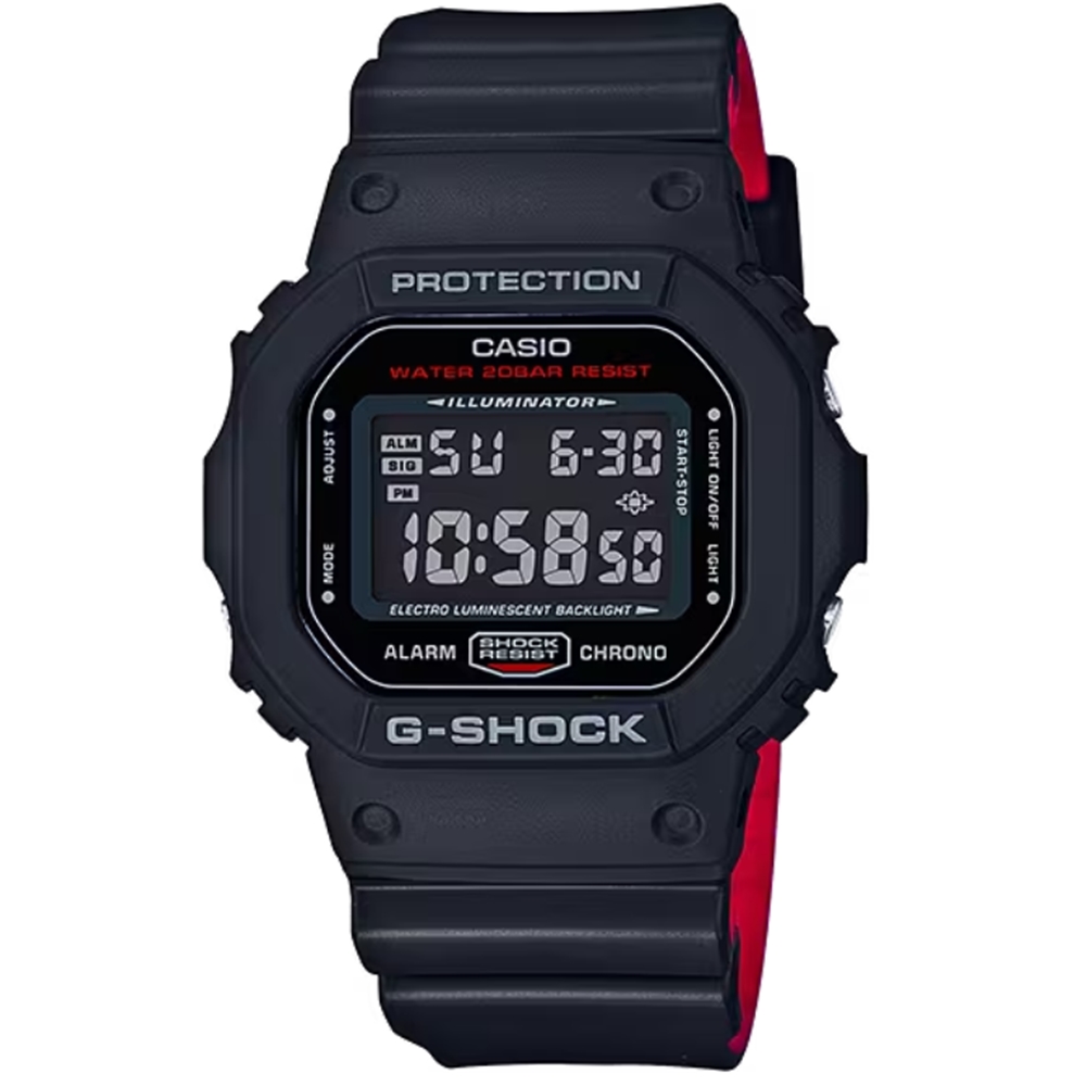 【CASIO 卡西歐】G-SHOCK 經典錶款DW-5600系列軍事 紅 DW-5600HR-1_42.8mm