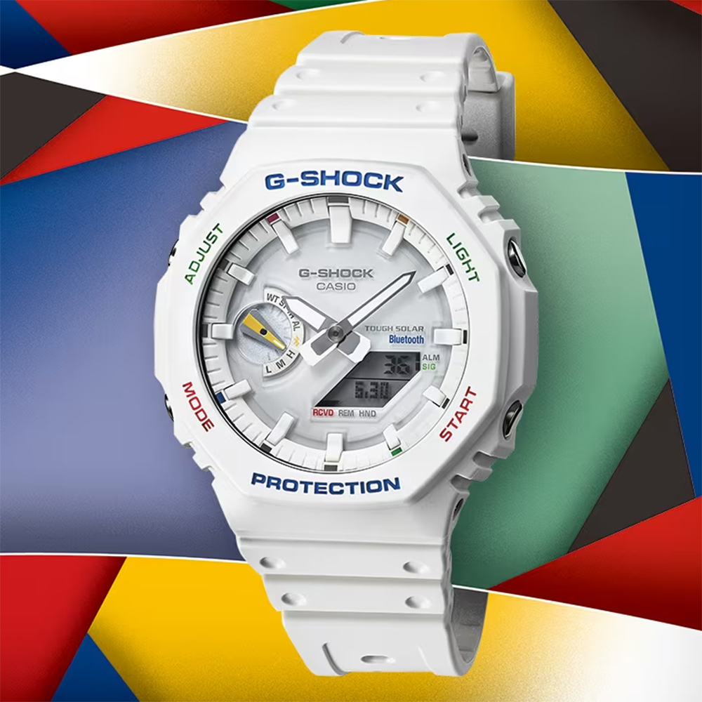 CASIO 卡西歐 G-SHOCK 八角 農家橡樹 太陽能藍芽多彩手錶(GA-B2100FC-7A)