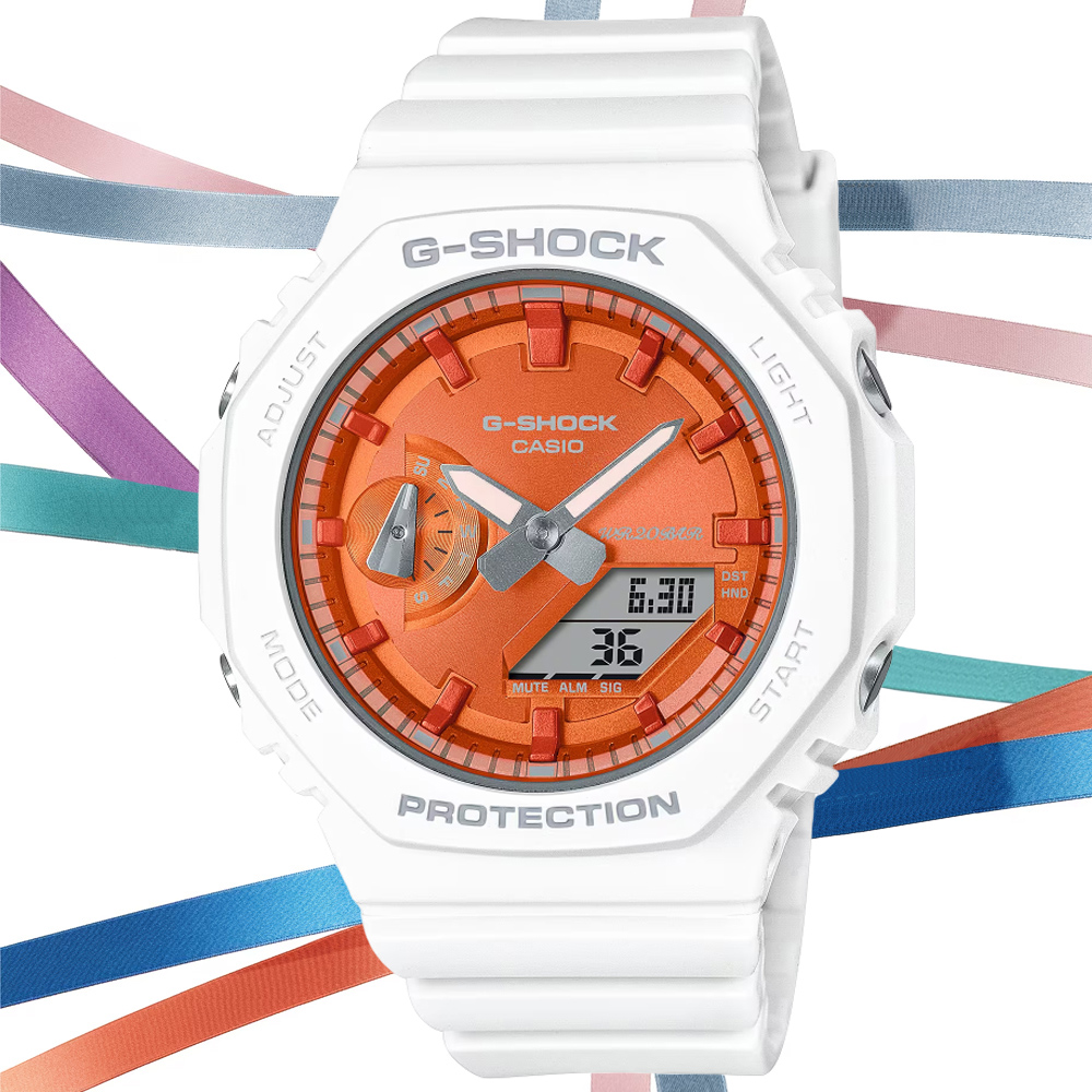 CASIO卡西歐 G-SHOCK 冬季系列 繽紛金屬雙顯腕錶 GMA-S2100WS-7A