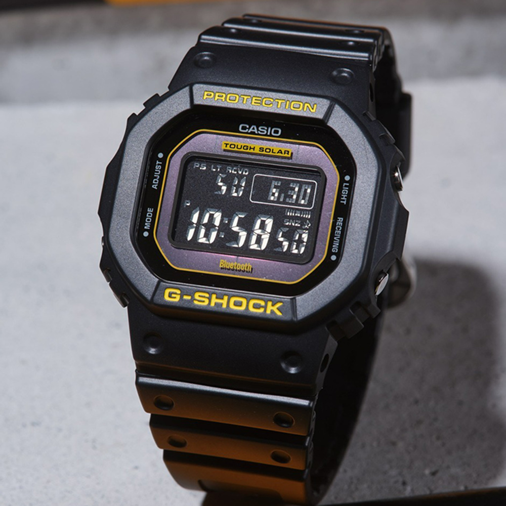 CASIO 卡西歐 G-SHOCK 黑黃配色系列 方形電子手錶(GW-B5600CY-1)