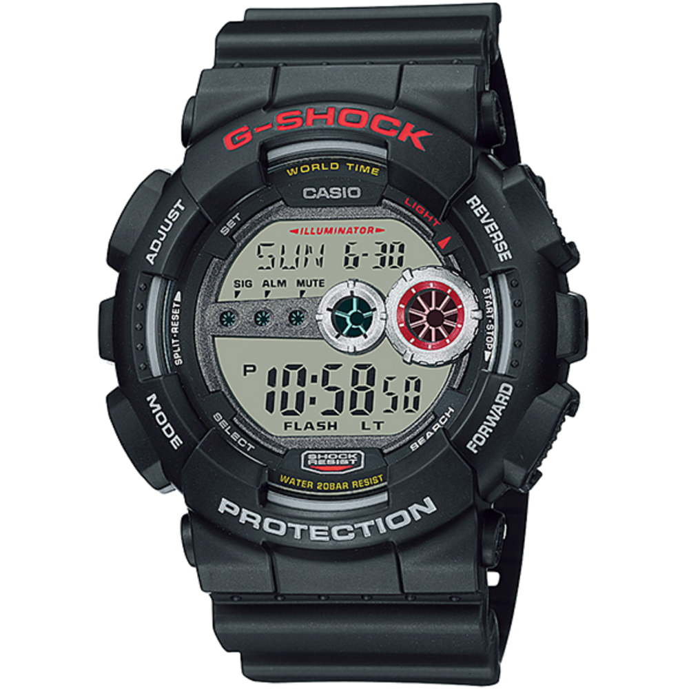 【CASIO 卡西歐】G-SHOCK 強悍菱格壓紋造型錶(GD-100-1A)