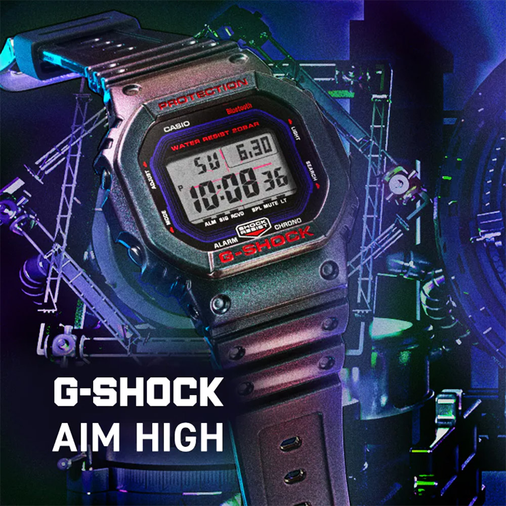 CASIO 卡西歐 G-SHOCK 電競玩家 炫彩烤漆 藍芽手錶(DW-B5600AH-6)