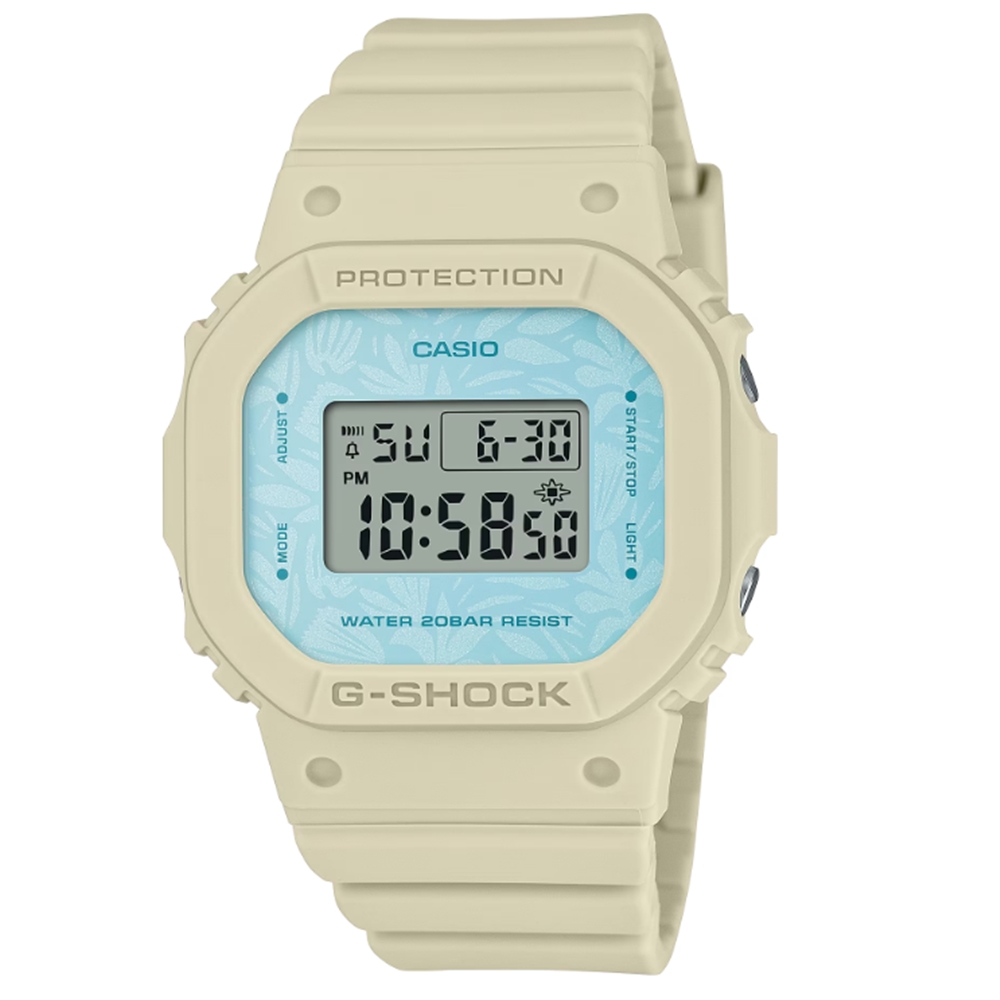 【CASIO 卡西歐】G-SHOCK 自然風格 柔和優雅 清新黃藍 經典方型 GMD-S5600NC-9 40.5mm