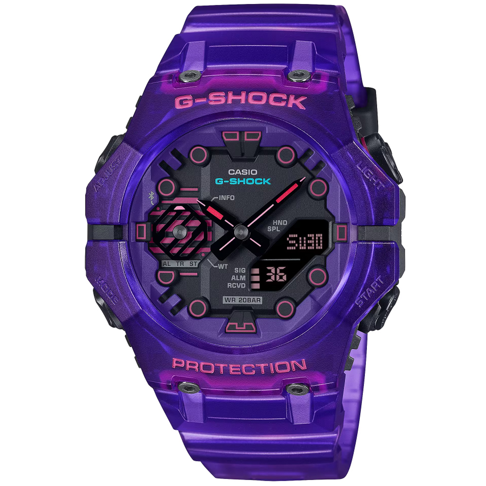 CASIO卡西歐 G-SHOCK 藍牙連線 科幻宇宙雙顯腕錶 GA-B001CBRS-6A