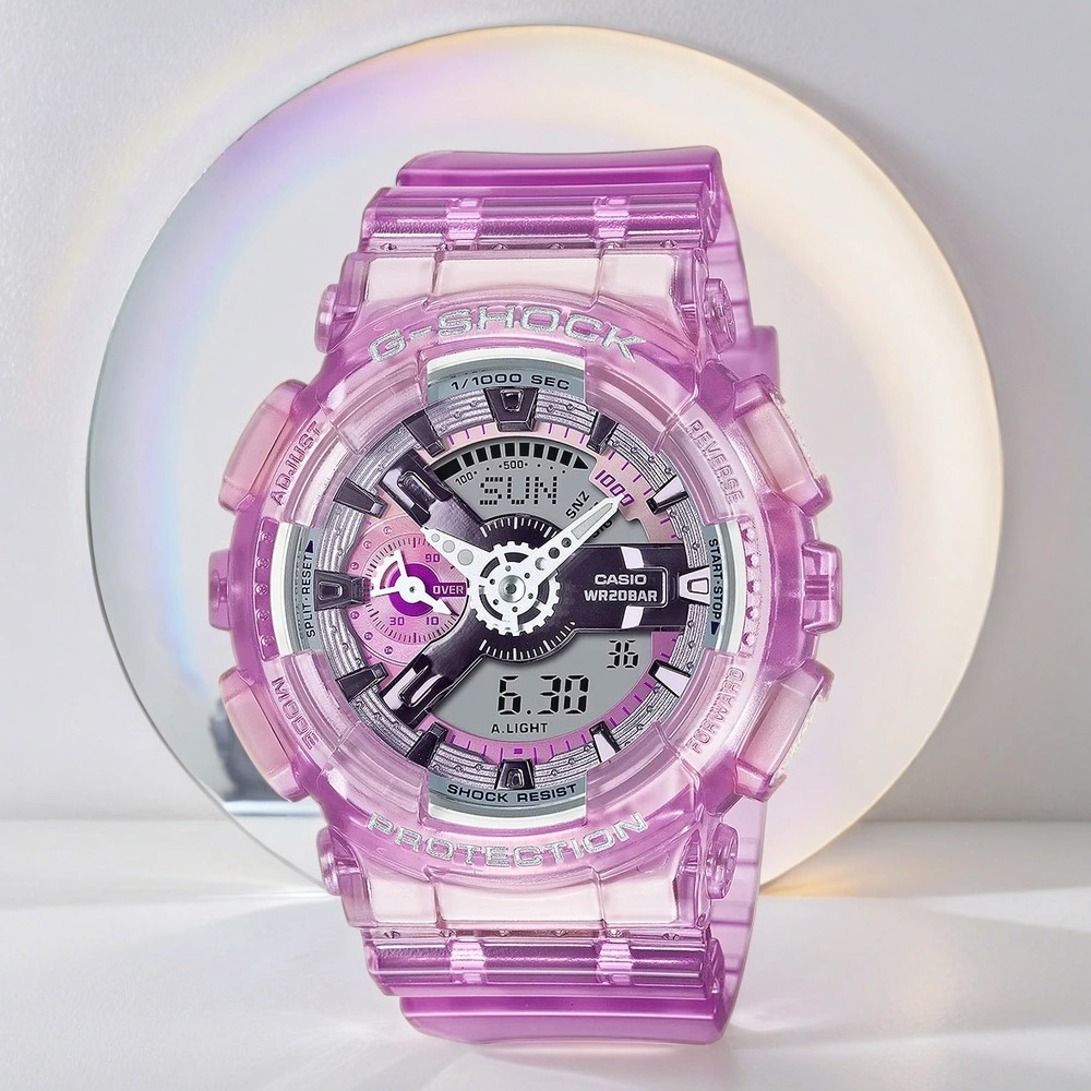 CASIO 卡西歐 G-SHOCK 未來系列 半透明女錶手錶(GMA-S110VW-4A)