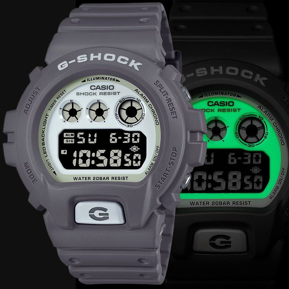 CASIO 卡西歐 G-SHOCK 綠光系列手錶(DW-6900HD-8)