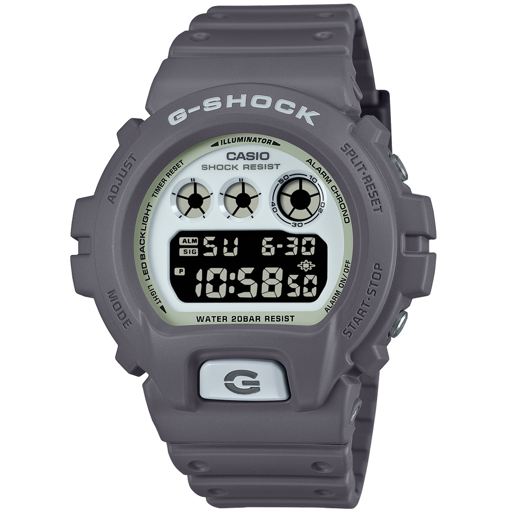 【CASIO 卡西歐】G-SHOCK 潮流風尚數位電子腕錶/水泥灰(DW-6900HD-8)